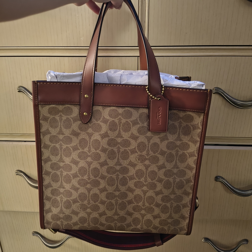 Coach Brown and Tan Signature Tote